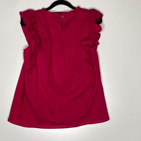 LOFT 2023 Pintucked Ruffle Shell Top Women's Size XS - Picture 6 of 7